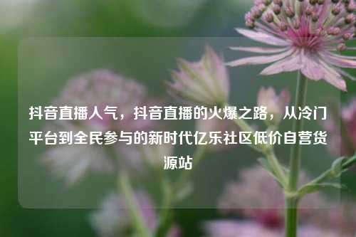 抖音直播人气	，抖音直播的火爆之路，从冷门平台到全民参与的新时代亿乐社区低价自营货源站  第1张